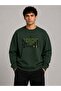Spirit Print Detailed Crew Neck 2 Thread Sweatshirt