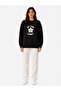 Be the Light Daisy Print Detailed Embroidered 2 Thread Crew Neck Sweatshirt