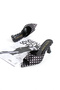 Milena Women's Stiletto Polka Dot Satin Heeled Shoes Black - 4