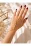 Gold Color Zircon Stone Star Shahmeran Bracelet – Stainless Steel Elegant Hand Accessory with 4 Star Details
