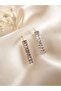 Waterway Zircon Stone Gold Steel Earrings - 4