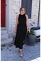 Women's Off-The-Shoulder Back Accessory Detailed Slit Janjan Crepe Dress - 3