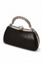 Evening Dress Bag Black Stone Handle Evening Dress Bag Handbag/Silver Evening Dress Bag - 3