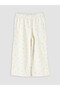 Ecru Floral Cargo Pocket Girls' Sweatpants - 3