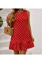 Women's Relaxed Fit Ruffled Crinkle Fabric Woven Dress - 6