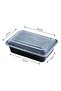 Meal Prep Food Containers with Lids Microwave Safe, 18.5 x 12.5 x 7.5 cm (28 oz. - Black, 20 Pieces. - Plastic) - 2