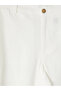 Vizyon New Season White Regular Fit Linen Blend Men's Shorts - 7