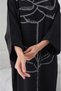 Women's Embroidered Linen Bat Sleeve Wide Fit Long Dress - 3