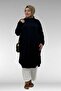 38110 Plus Size Low Sleeve Combed Cotton Tunic - Black - 2