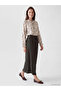 Özmarka New Season Khaki Belted Pleated Skirt