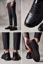 Monolithduo - Genuine Leather Thick Segmented Sole Lace-Up Men's Sneaker Shoes, Polished Leather D - 7