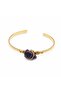 Natural Amethyst Stone Gold-Tone Spiral Women's Bracelet - 2