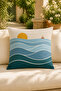 Retro Mediterranean Themed Digital Printed Single Decorative Throw Pillow Cover Set of 6 Double Aarafli - 7