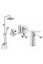 Eca Fast Lavabo +Bathroom Faucet + Dicle Shower Column Chrome with 5 Years Warranty