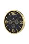 Luxury 50cm Metal Wall Clock5311GN 50Cm / with 3 Time Zones – Silent Quartz Movement, Gold & Black Design, 3D Index Dial / Italian Design - 2