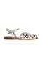 Silver Lame Color Multi-Strap Closed Front Ballerina Open Back Heelless Evening Dress Shoes Migino - 4