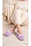 Women's Plush Home Slippers with Fabric Soles, Soft Furry, with Bow, Suitable for Foot Size 26.5 - 27.5 - 2