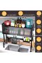 Over The Sink Dish Drying Rack, 3 Tier kitchen Drainer Drying Rack with Cover, Space Saving - 4