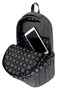 Crinkle Fabric School Backpack Set of 3 with Thermal Lunch Bag and Pen Holder, Gray with Monkey Keychain Gift - 5