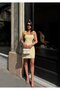 Women's Black - Black Mini Dress with Square Collar, Thin Straps, Rose Appliqué, Satin Texture - 5
