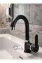 Black Luxury Bathroom Sink Faucet - Brass Body with Dual Water Inlets