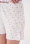 Thin Straps Satin Bow Wide Collar Lace Trim Floral Pattern Pointelle Slit Shorts Summer Women's Pajama Set Premium Viscose - 7