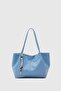 Miura Charm Detailed Knitted Shoulder Bag Indigo