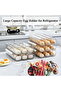 Automatic scrolling refrigerator egg rack, large capacity egg storage box tray, stackable, transparent (2 layers) - 3