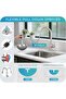 Kitchen Faucet Pull-Down Nozzle Brushed Nickel Single-Handle High-Curve Stainless Sink Faucet Countertop for RV Laundry Farmhouse Bar - 4