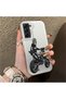 Samsung Galaxy S21 Fe Compatible Motorcycle Rider Drawing with Helmet Printed Men's Style Phone Protective Case