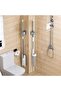Four-piece self-adhesive wall-mounted broom holder, mop holder, and wall-mounted broom hook set; no drilling required; includes broom clip; gray. - 5