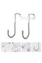 Three sturdy metal double-hook door hooks for hanging clothes, bathrobes, hats, and coats. - 4