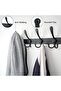 Wall-Mounted Coat Rack Five Heavy-Duty Three-Hook All-Metal Construction for Jackets Hoods Entrance Mud House Matte Black 2 Packs - 4