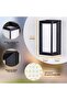 18W Modern Rectangular Outdoor Wall Lamp, 3000K, Black Full Frame, Warm White Light, IP64 Waterproof, for Terraces & Walls - 2