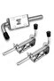 - Spring Pin Lock - Stainless Steel Latch - For Patio Doors - 2 Pieces - High Quality - For Garage Doors - Silver