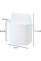 Four white wall-mounted remote control storage boxes, suitable for storing remote controls, pencils, mobile phones, etc. - 2