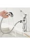 Bathroom faucet, bathroom sink faucet, retro faucet, bathroom single bar faucet with pull-out shower, hot and cold chrome faucet.