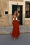 Tile Color Block Pleated Maxi Dress 2067 - 5