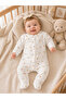 100% Cotton Long Sleeve Snap Fastener 0-3 Months Unisex Patterned Newborn Baby Romper - 2