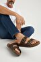 Genuine Leather Orthopedic Buckle Daily Comfortable Men's Slippers - 2