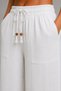 Cotton Muslin Fabric Summer Sweat-Repellent Cotton High Waist Wide Leg Palazzo Women's Trousers - 4