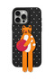 iPhone 15 Pro Max Soft Touch Silicone Phone Case with 3D Cat Figure and Stand