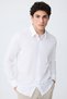 Slim Fit Beyaz Düz Gömlek - 8