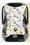 100% Cotton Muslin Stroller Cover and Cushion with Blue Teddy Bear Pattern - 3