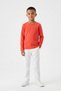 T-Shirt Boy's Basic Pomegranate Blossom T-Shirt Long Sleeve 100% Cotton Crew Neck Unprinted Tshirt (2-13 Years) - 4