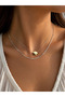 2-Piece Silver and Gold Detailed Women's Necklace - 3