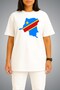Oversize Democratic Republic of Congo Flag and Map Small Chest Printed Unisex T-Shirt - 2