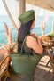 Handmade Khaki Green Beach Bag French Beret Combination Set New Fashion Style - 3