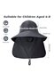 Children's sun hat, UV protection 50+, summer hat, toddler hat with neck protection, casual and lightweight, adjustable strap, suitable for ages 3-8. - 3