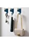 Retro blue rhinoceros-shaped animal decorative coat hook – easy to assemble, for hallway, office, and home storage - 4